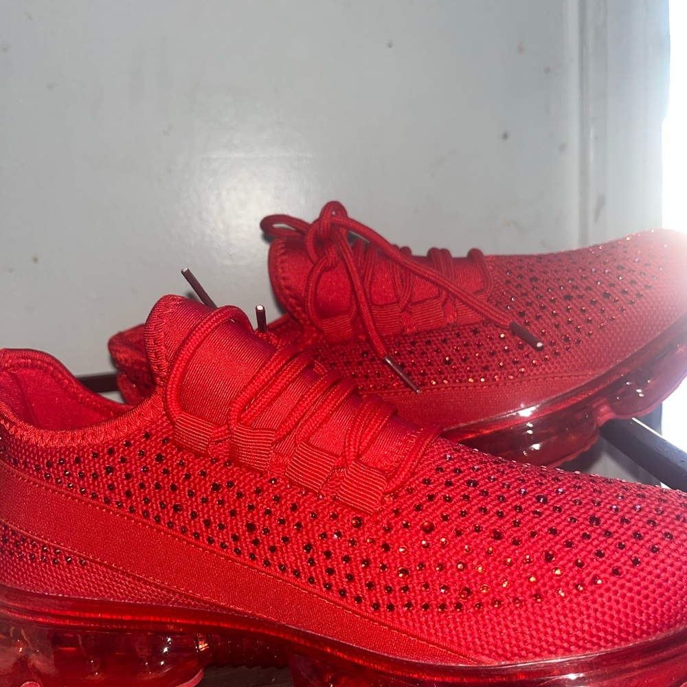 Women’s Red Athletic Knit Sneakers